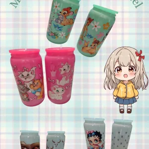 Mug verre 500ML pastel