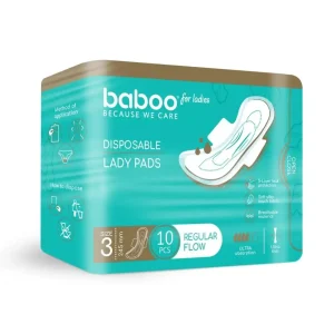 Serviettes hygiéniques jetables BABOO®, 10 pièces, 245 mm